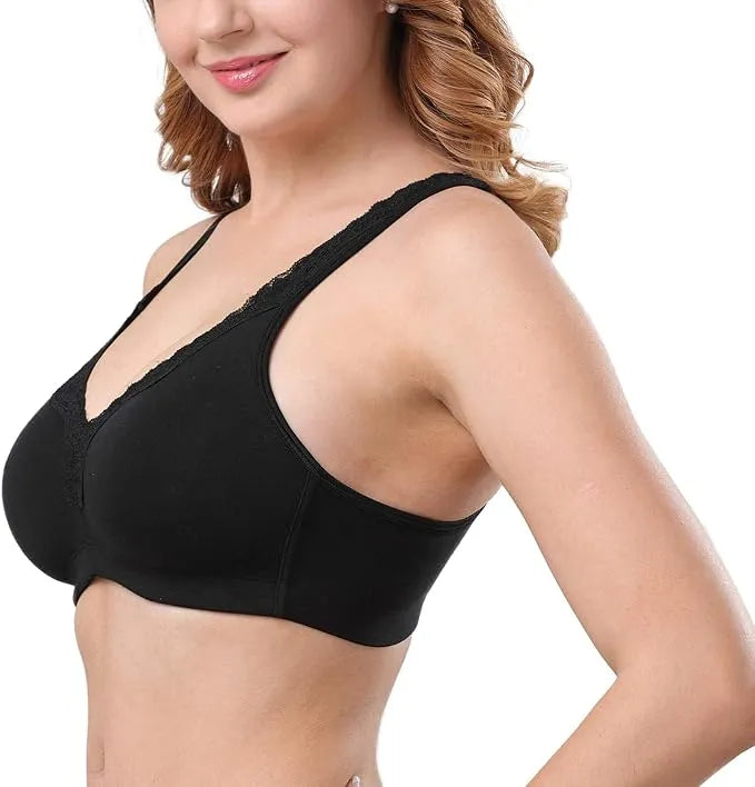 Sheroine Plus Size Soft Wirefree Bra - Black