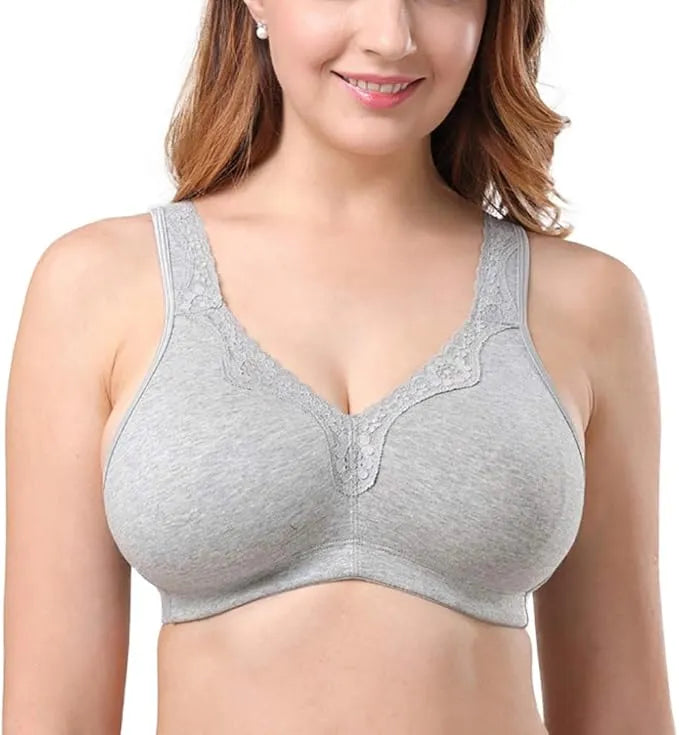 Sheroine Plus Size Soft Wirefree Bra - Grey