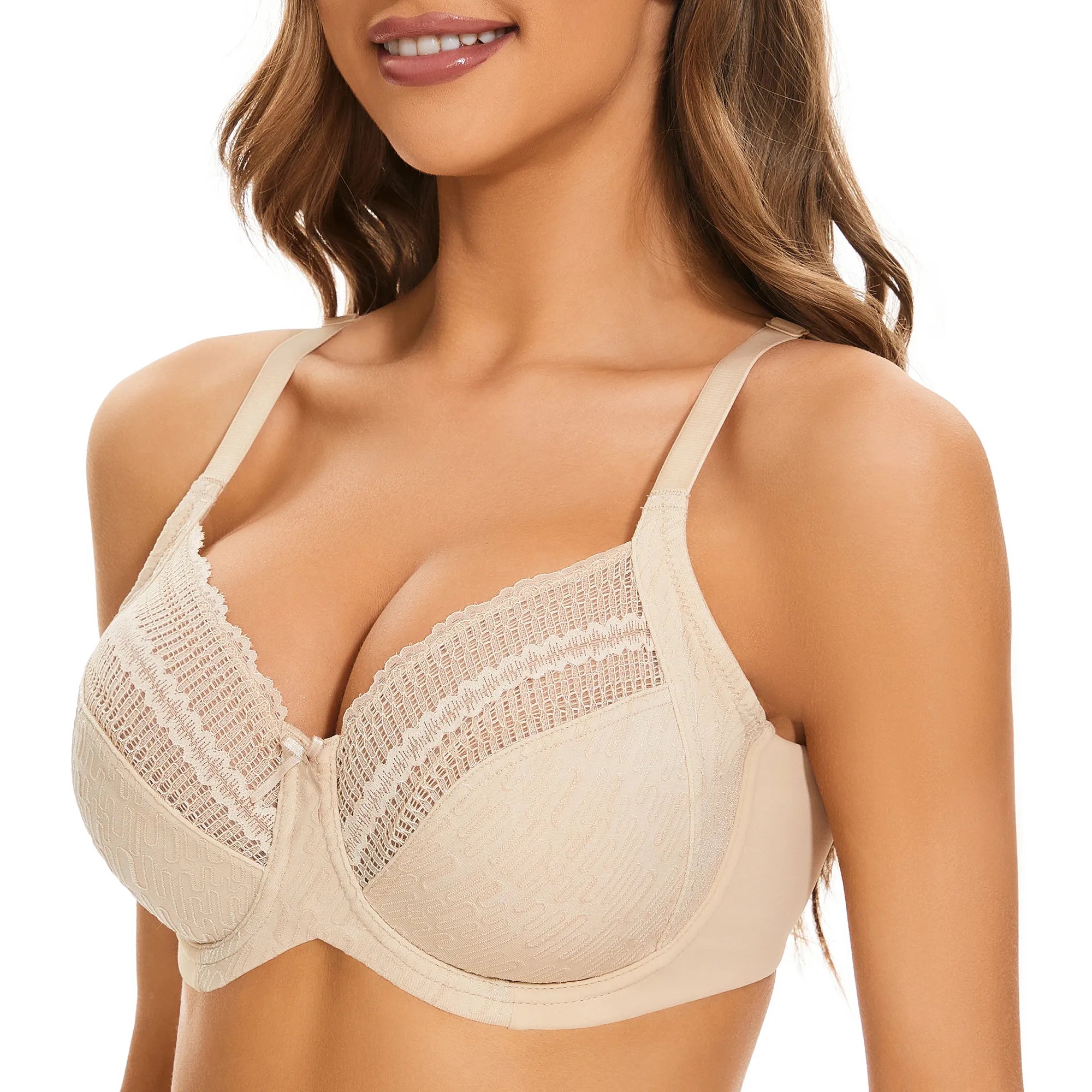 Sheroine Plus Size Full Coverage Underwire Bra - Nude